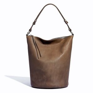 Madewell Lisbon oring brown leather bucket bag